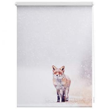 Fuchs im Schnee Klemmfix Rollo, ohne Bohren, blickdicht, 90 cm x 150 cm