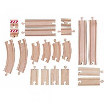Eisenbahn-Holzschienen 20-teiliger Aufbau‑Pack – Kompatibel mit allen Modellen