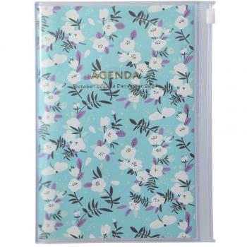 Mark’s 2023/2024 Taschenkalender B6 vertikal, Flower Pattern // Turquoise (B6, Englisch)