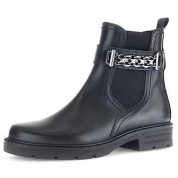 Gabor Stiefelette, Damen Chelseaboots, Blockabsatz, schwarz