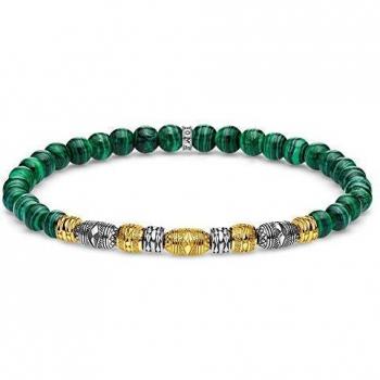 Pulsera talismán bicolor verde de plata Thomas Sabo