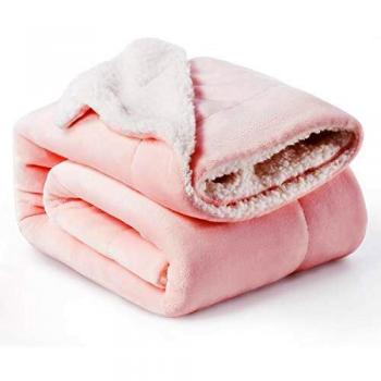 Bedsure Warm Fluffy Blanket Peach Blush