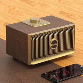 Altavoz de madera inalámbrico de alta fidelidad