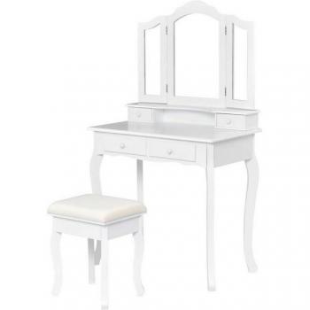 Stilvoller Schminktisch mit Hocker und Stauraum