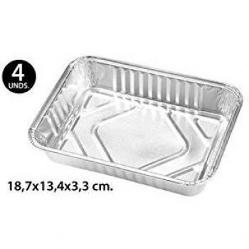 Bandeja Aluminio Compacta 187x134x33 mm 4 Unidades Eco‑Friendly