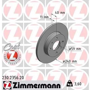 ZIMMERMANN Bremsscheiben FORD, FIAT, ALFA ROMEO 230.2356.20