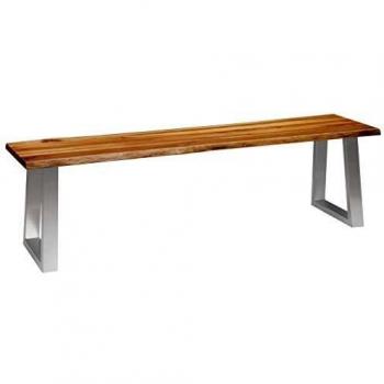 Banc Bois d'Acacia Massif et Inoxydable 160cm