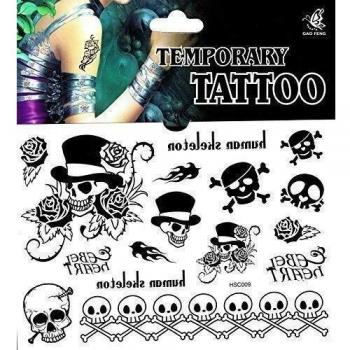 Fake Tattoo: Totenschädelbogen