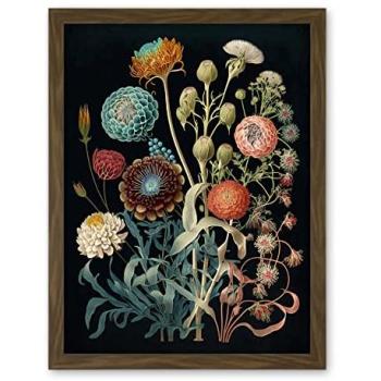 Ernest Haeckel Botanical Design – 18x24 Framed Vintage Watercolor Print for Home Décor