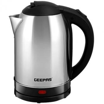 GEEPAS Electric Kettle Stainless Steel Cordless Jug 1.8L Overheat Protection