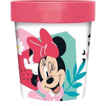 Bicchiere a forma di Minnie rosa 260 ml con base anti‑scivolo