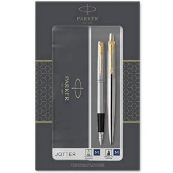 Stylo Parker Jotter Stainless Steel GT (bille et plume, pointe moyenne)