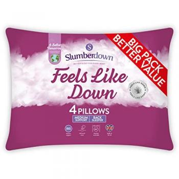4 Pack Medium Support Feels Like Down Back Sleeper Pillows