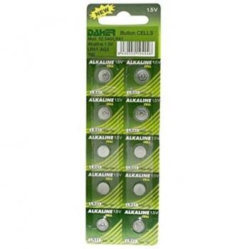 Pack de 10 uds Pilas tipo botón alcalinas. 1.5 V Electro Dh 52.540/LR41 8