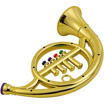 Corne musicale en ABS or pour enfants avec 4 touches colorées