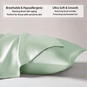 100% Pure Mulberry Silk Pillowcase, 25 Momme, 900 Thread Count, Hidden Zipper