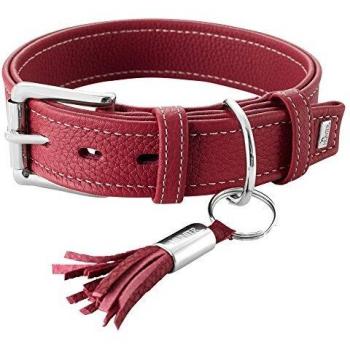 Collar HUNTER Cannes de Piel Suave, 55 (M), Color Burdeos