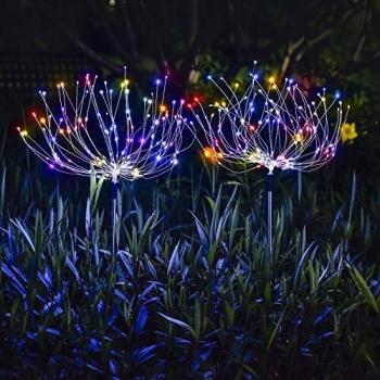 Ooklee Solar Powered Garden Lights, 2 PCS 150 LED Waterproof Starburst String Lights