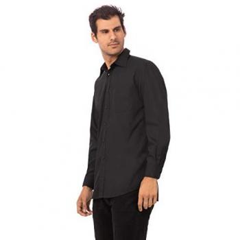 Professional Black Long‑Sleeve Shirt – Chef Works, Unisex M