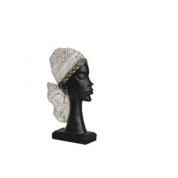 Busto de Resina Africana Romimex 13 x 26 x 5 cm