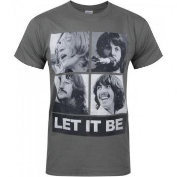 Maglietta da uomo grigia scuro Let It Be dei Beatles