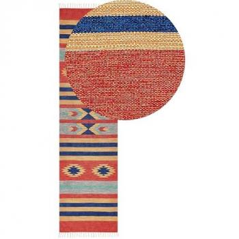 Tappeto Kilim geometrico reversibile 80 x 300 cm