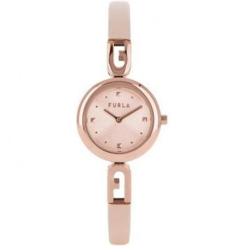 Furla Bangle Leather Analog Clock – 1‑Teil, Unisexgröße, rosa Farbvariante, Damenmodell
