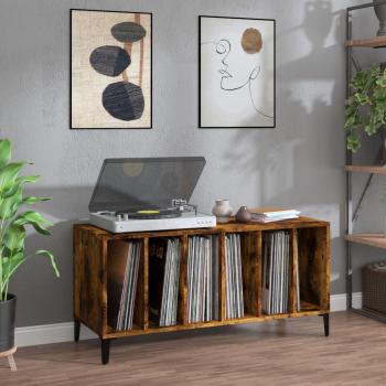 Armoire de salon en bois d’ingénierie chêne fumé 100×38×48 cm