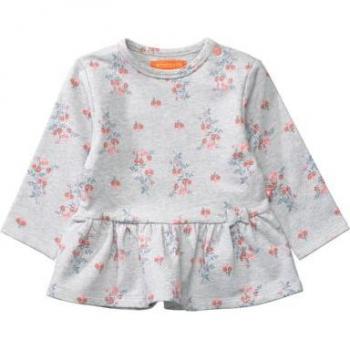 Tunique en sweat gris chiné à motifs