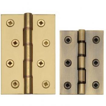 Size: 10.16 cm H x 6.68 cm W Double Phosphor Washered Hinge, Polished Brass