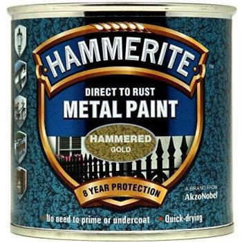 Hammerite 5084818 Metal Paint: Hammered Gold 250ml