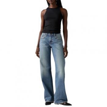Jeans de algodón Levi's para mujer azul