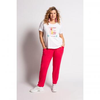 Pantaloni Rena in jersey, taglio stretto, cintura elastica, Donna, Rosa, Taglia 56/58, Viscosa, Ulla Popken