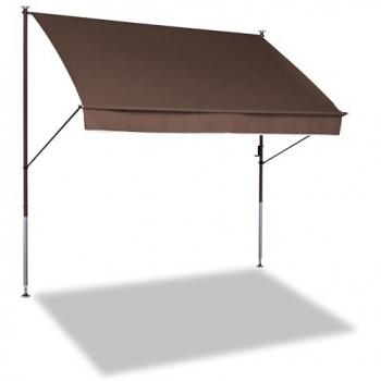 Klemmmarkise Style, 150 cm, braun, Montage ohne Bohren und Dübeln