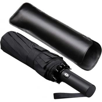 Auto Open/Close Travel Umbrella with Extended Handle and Teflon Canopy