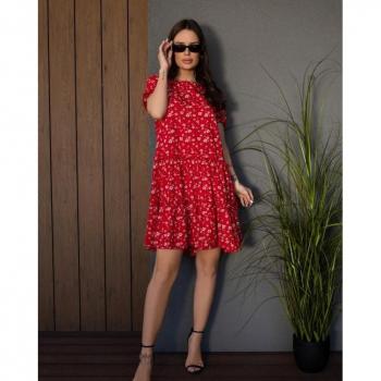 ISSA PLUS Red Dress with Frills