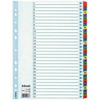Esselte A4 1-31 Index Heavy Duty Cardboard with Mylar Tabs
