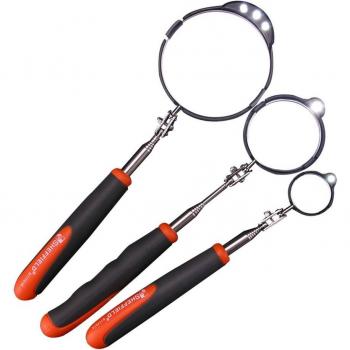 Telescopic Inspection Mirror for Vehicle Chassis with LED Light