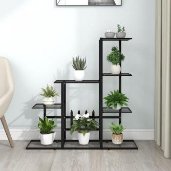 VidaXL Multi-Tiered Flower Stand, black, 94.5 x 25 x 88 cm, suitable for indoor/outdoor use