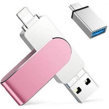 Clé USB rose 128 Go pour iPhone iPad