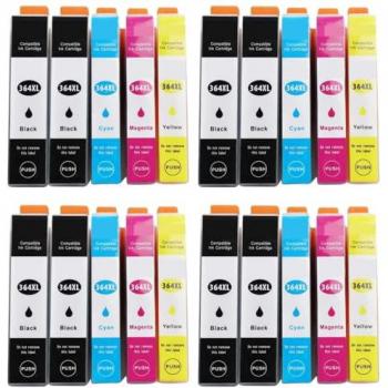 20‑Piece HP 364 XL Compatible Cartridge Bundle – Full Color Set