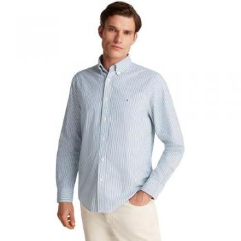 Tommy Hilfiger Herren Freizeithemd mit Label-Stitching, Hellgrün, Größe S