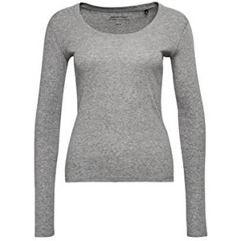 OPUS Damen Langarmshirt Sorana Slim BCI Baumwollmix Easy Grey