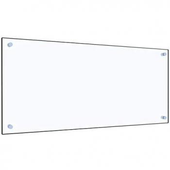 VidaXL Kitchen Backsplash Transparent 35.4x15.7 Tempered Glass