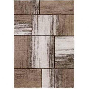 Luxor Living Kurzflor Teppich im Kästchendesign Pallencia 67 x 140 cm beige