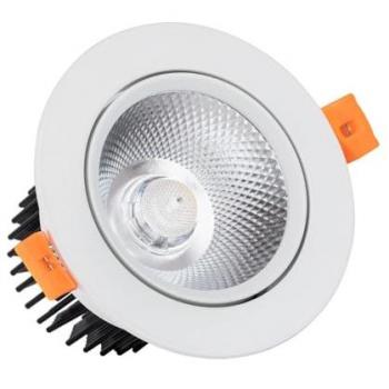 Downlight LED Orientable Rond 12W COB Ø 90mm Blanc Chaud 2700K No Flicker