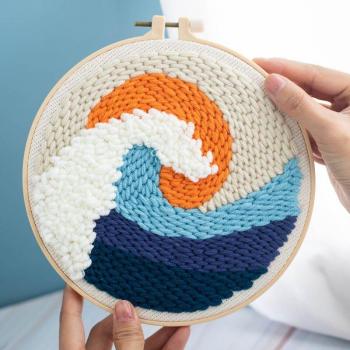 Hilo de lana para bordado a mano con patrones creativos para niños, 1 Uds