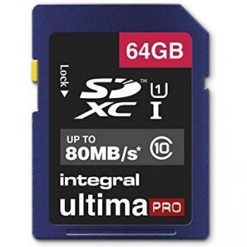 Integral 64GB ULTIMAPRO SDHC/XC 80MB CLASS 10 UHS-I U1 SD
