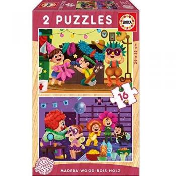 EDUCA Holzpuzzle Masquerade Ball 2x16 Teile