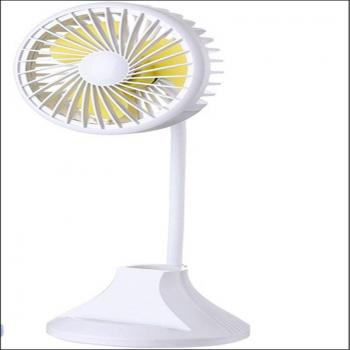 USB LED Desk Fan Lamp with Flexible Clamp